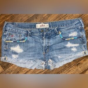 Hollister Blue Distressed Denim Shorts